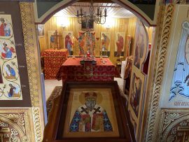 Первая Божественная литургия в молитвенном доме на родине священномученика Дамиана